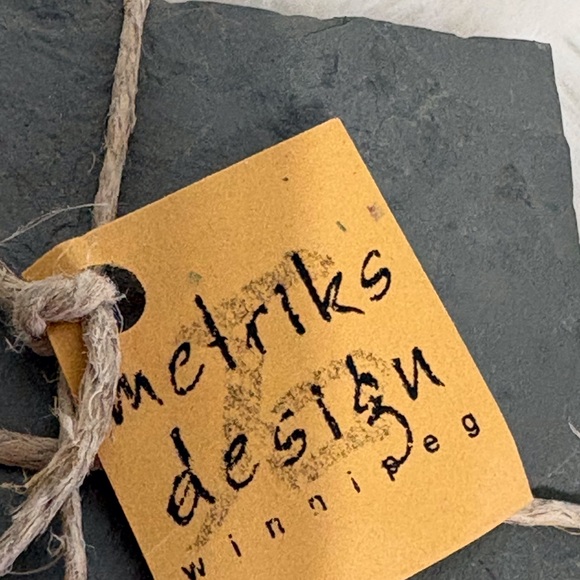 Slate Square Coasters - Dark Gray Stack by - Picture 2 of 4